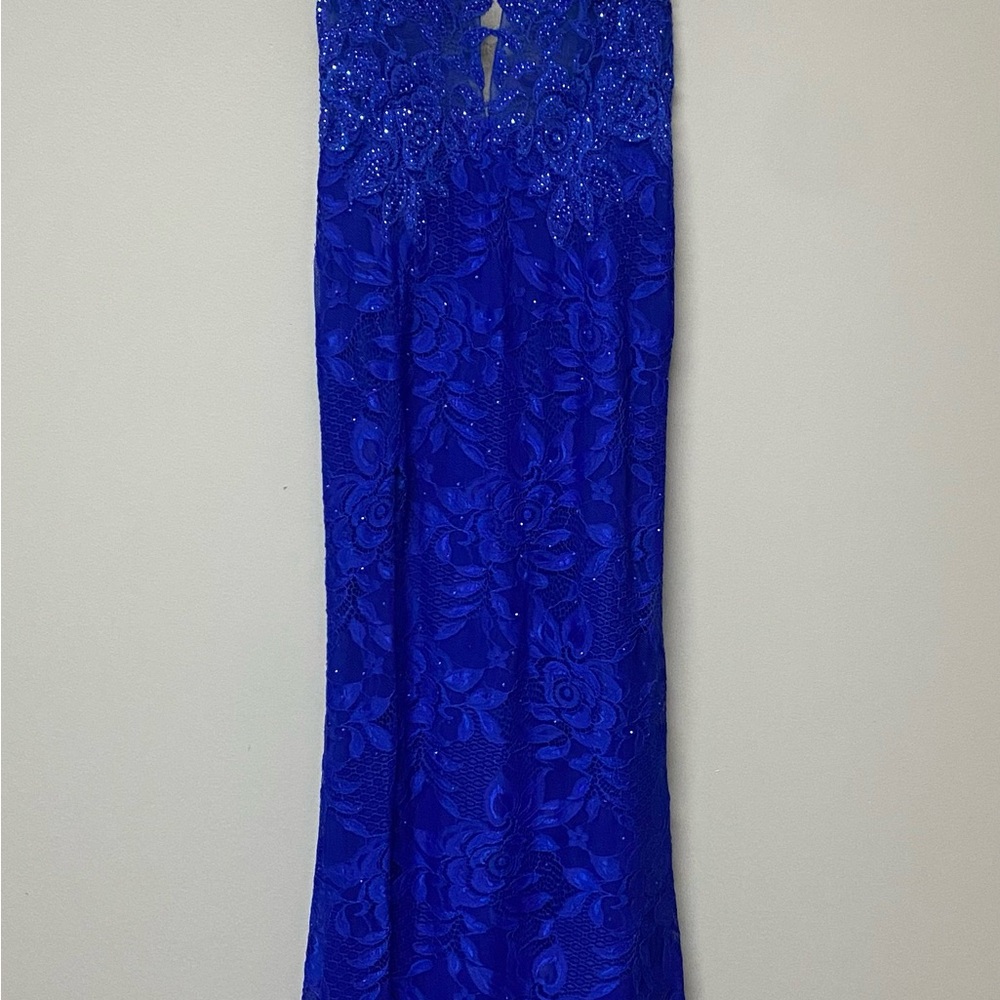 Elegant Blue Lace Gown